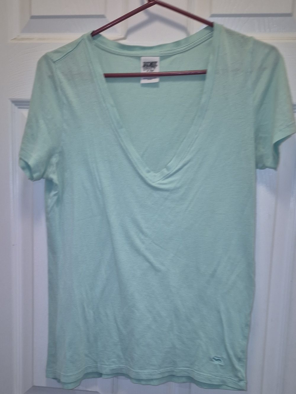 PINK Victoria's Secret Mint V-Neck Short Sleeve Tee